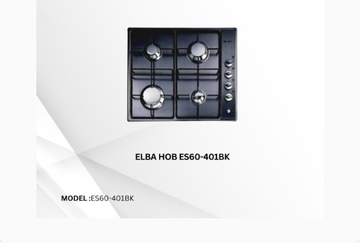 ELBA 60cm Hob 4 Gas Burner - Black